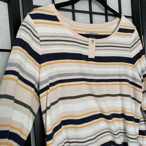 Croft & Barrow Striped Long Sleeve Top Medium